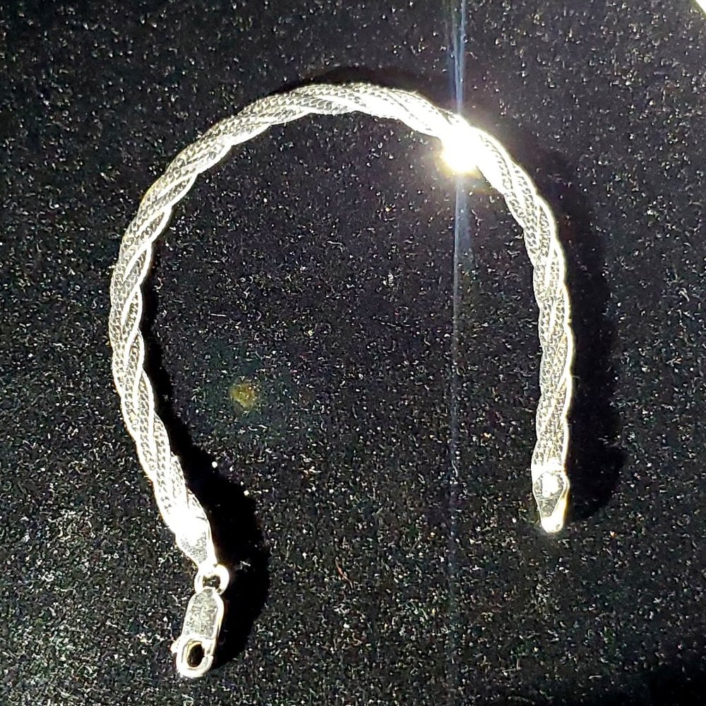 ATI Beautiful 7 1/2-inch Italy 925 Sterling Silver Braided Bracelet